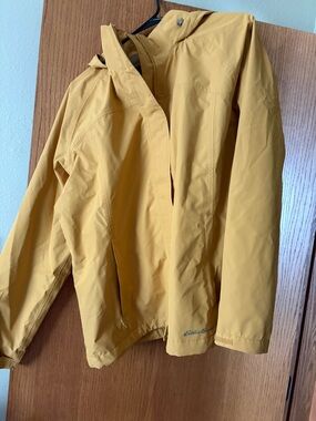 Eddie Bauer Yellow Hooded Rain Shell